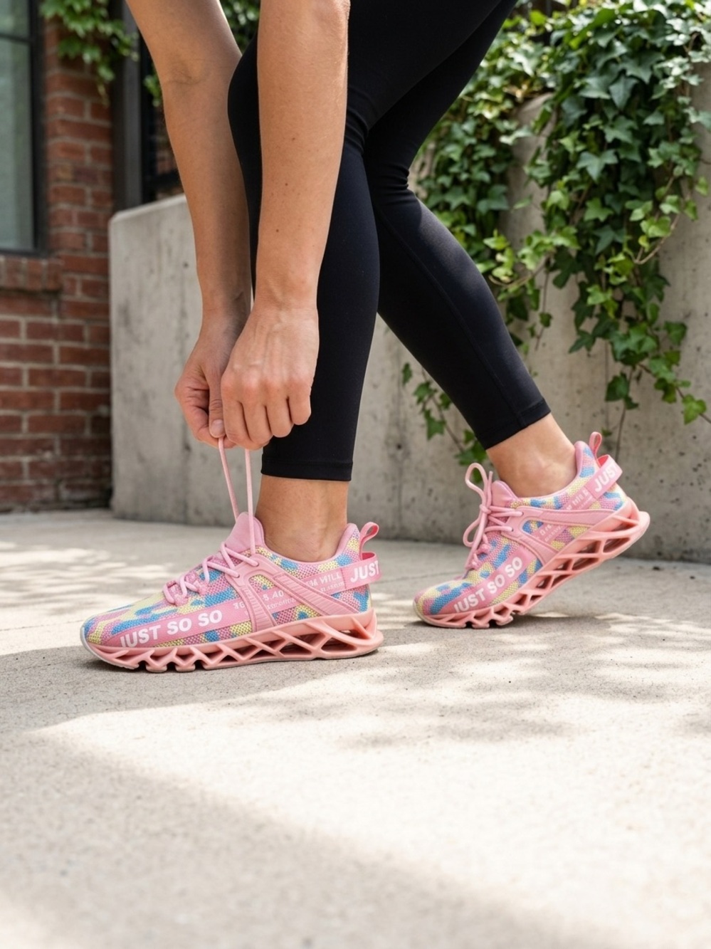 Just So So Women's Pink Camo Blade Running Shoes Sneakers Size EU 39